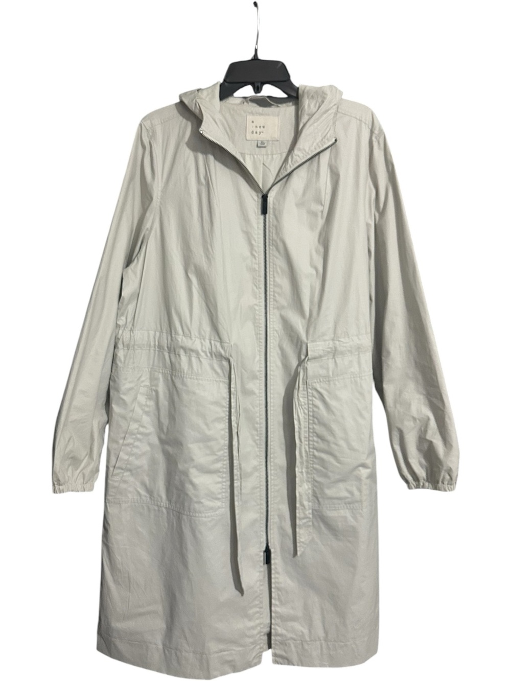 A New Day Trench Rain Coat Light Gray Size XL